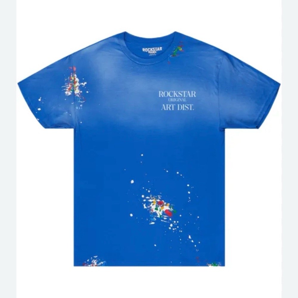 Rockstar Original "Palmer" Paint Splatter Graphic Tee - Royal Blue